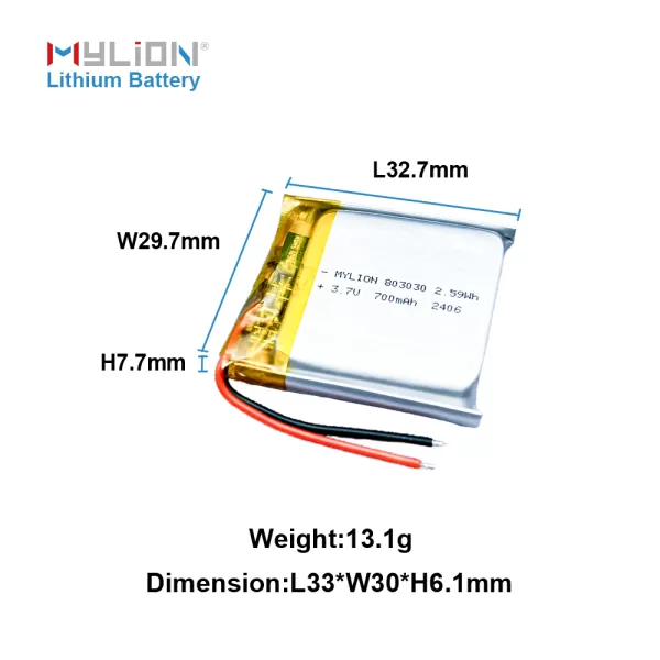 3.7V 700mAh 8030303