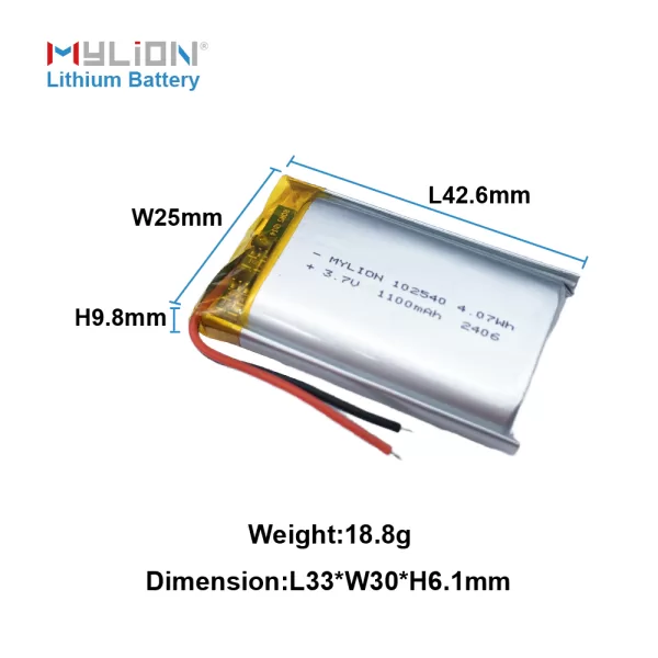 3.7V 1100mAh 10254013