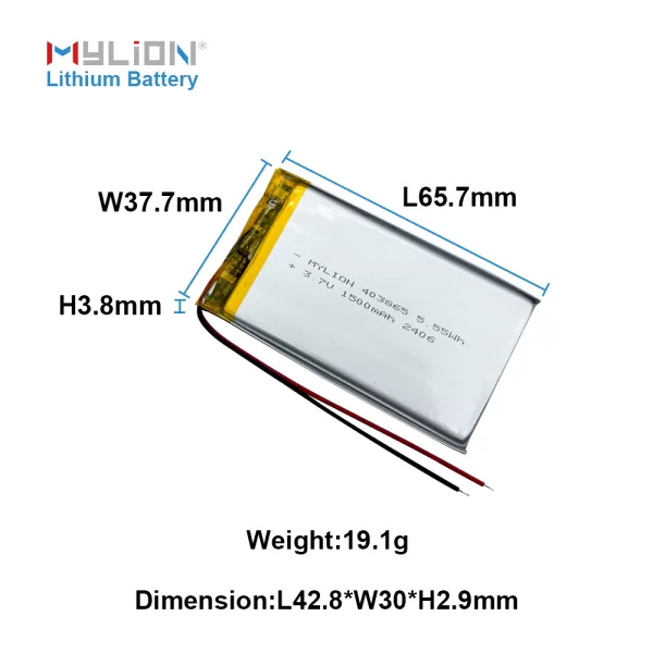 3.7V 1500mAh 403865 3