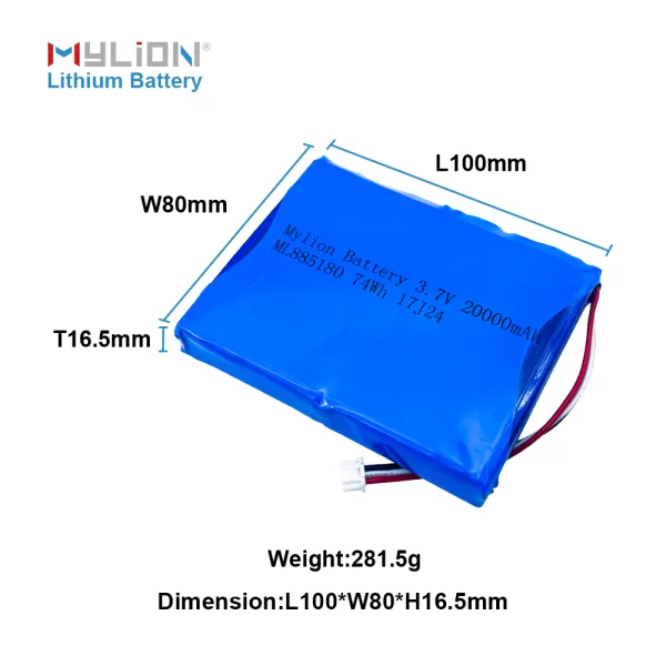 Lithium Polymer Battery 3.7V 20000mAh Model 885180 - Image 4