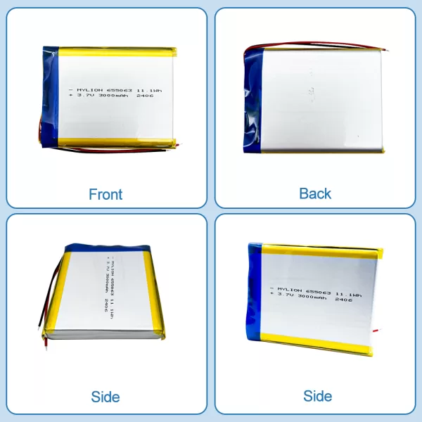 Lithium Polymer Battery 3.7V 3000mAh Model 655063 - Image 4