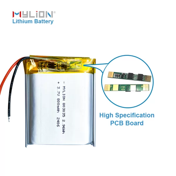 3.7V 800mAh 803035 5