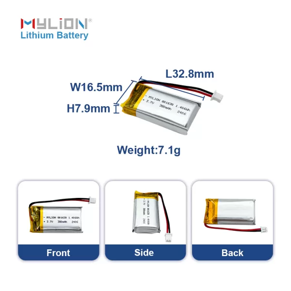 Mylion Durable Lithium Polymer Battery 3.7V 380mAh with 600+ Cycles Life - Immagine 7