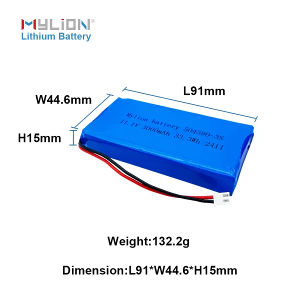 High-Performance 11.1V 3000mAh Lithium Polymer Battery | Blue PVC Case | Ideal for Bluetooth & Consumer Electronics - Immagine 4